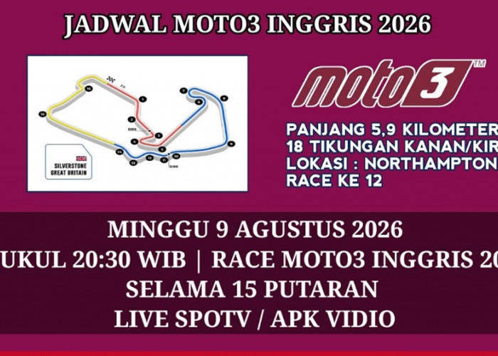 Jadwal Moto3 Inggris 2026: Veda Ega Pratama Bidik Hasil Maksimal, Simak Jadwal Lengkap dan Klasemen Terbaru