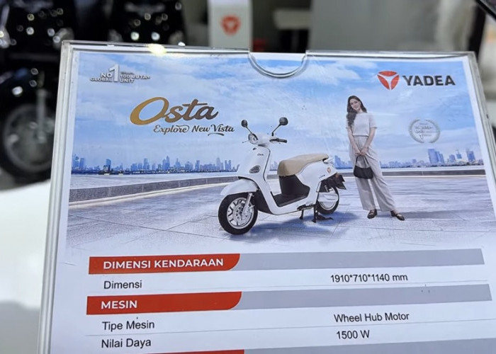 Yadea Osta Jadi Sorotan di PRJ 2026, Motor Listrik Stylish dengan Jarak Tempuh 150 Km