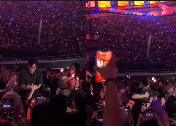 Stay With Me! Cewek Dilamar Pacar saat Konser BLACKPINK di Jakarta, Sukses Bikin Iri BLINK