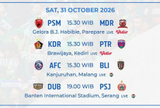 Jadwal BRI Super League Sabtu 31 Oktober 2026: Persik, Arema, PSM Main Sore, Persija Hadapi Dewa United