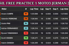 Hasil FP1 Moto3 Jerman 2026: Alvaro Carpe Tercepat, Veda Ega Punya Peluang Bangkit di Sachsenring