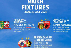 3 Laga BRI Super League 26 Oktober 2026, Persija dan Persebaya Turun Bersamaan