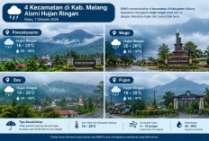 Cuaca Kabupaten Malang 7 Oktober: 4 Kecamatan Hujan Ringan, Suhu 16-32°C, Angin Ringan-Sedang