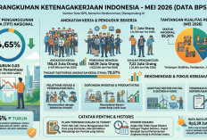 Pengangguran Indonesia Turun ke 4,65 Persen pada Mei 2026, BPS Catat 7,22 Juta Orang Belum Bekerja