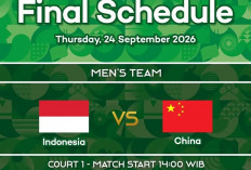 Jadwal Final Tim Badminton Putra Indonesia vs China di Asian Games 2026, Kamis 24 September